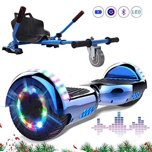 MARKBOARD Hoverboards Overboard + Hoverkart Gyropode Hover Scooter Board 6.5 Pouces avec Bluetooth, Roue Flashée Colorée Balance Board Électrique Auto-équilibrage