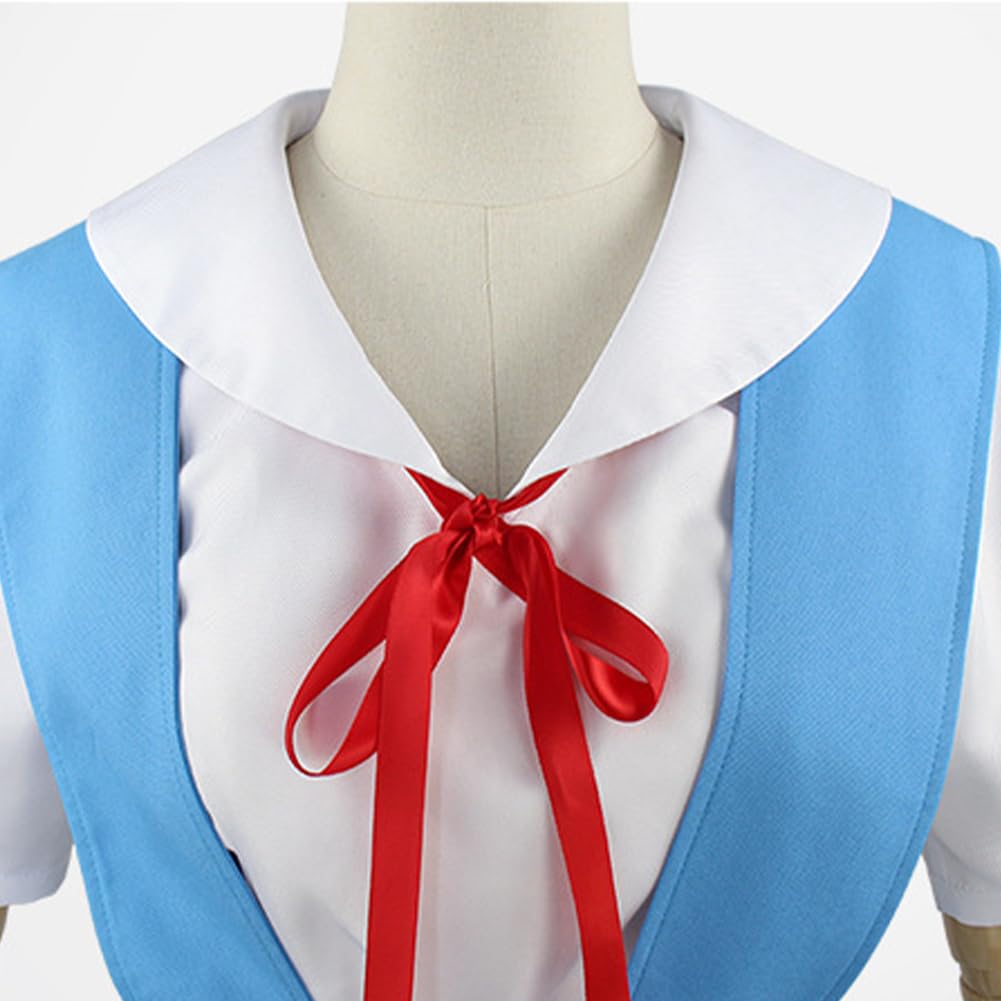 Anime Rei Ayanami Cosplay Kostüm für Frauen Rei Ayanami Schuluniform Mädchen Cosplay Rock Kleid Outfits Halloween Party Dress Up Anzug