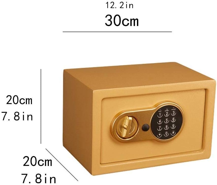 Safe Se Digital Keyboard Office Security Steel Built-in Alarm Wall Mount Gold * 20Cm Safebox strongbox