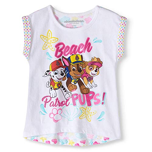 Nickelodeon Paw Patrol Girl's Short Sleeves Tee Shirt, Paws and Shells Polka Dot Print - Main Image