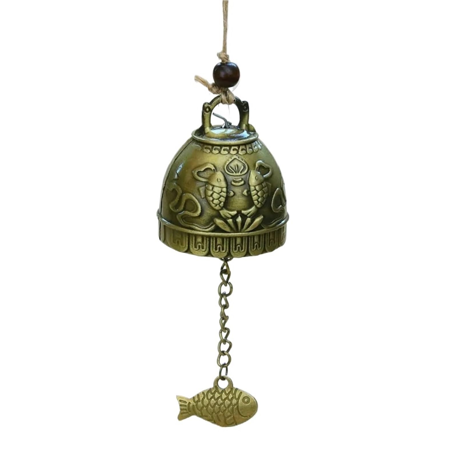 Wind Chimes Wind Chime Handmade Pendant Dragon And Fish Patterned Temple Bell Retro Decoration Wall Hanging(Color-08)