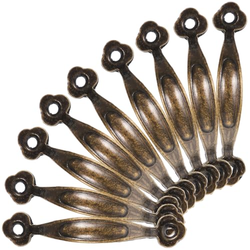 SOESFOUFU 10 Tiradores de Aleación para Cajones y Armarios, Estilo Retro Simple, Acabado Bronce Verde, Manijas Resistentes y Anticorrosivas para Muebles y Tocadores, Paquete de 10 Unidades