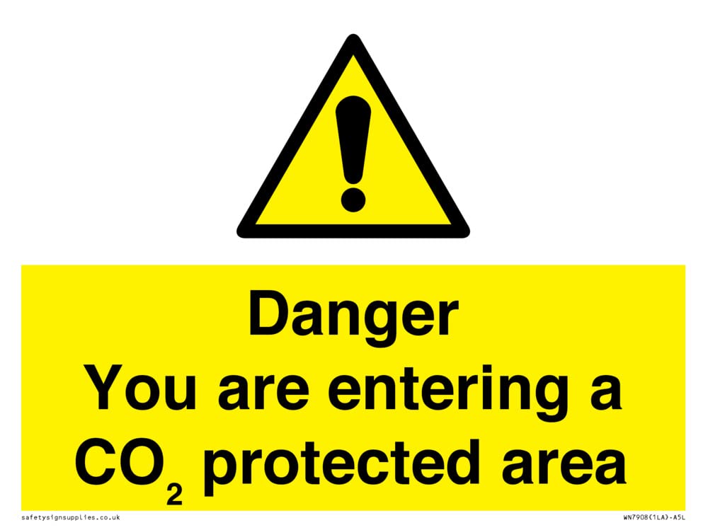 Danger you are entering a COâ‚‚ protected area Sign - 200x150mm - A5L