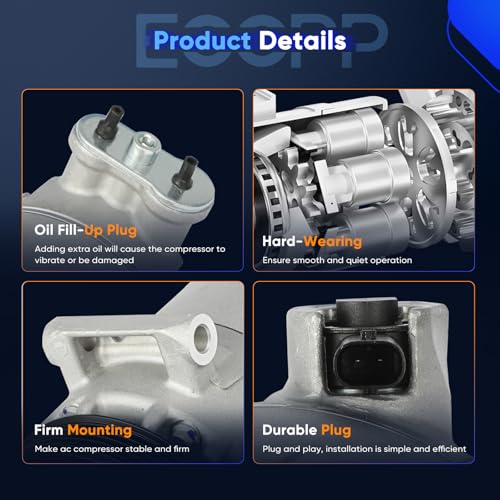 Image of ECCPP AC Compressor Fit for Chevrolet Colorado 3.6L 2017-2022 | for GMC Canyon 3.6L 2017-2022 Air Conditioning Compressor Fast Cooling