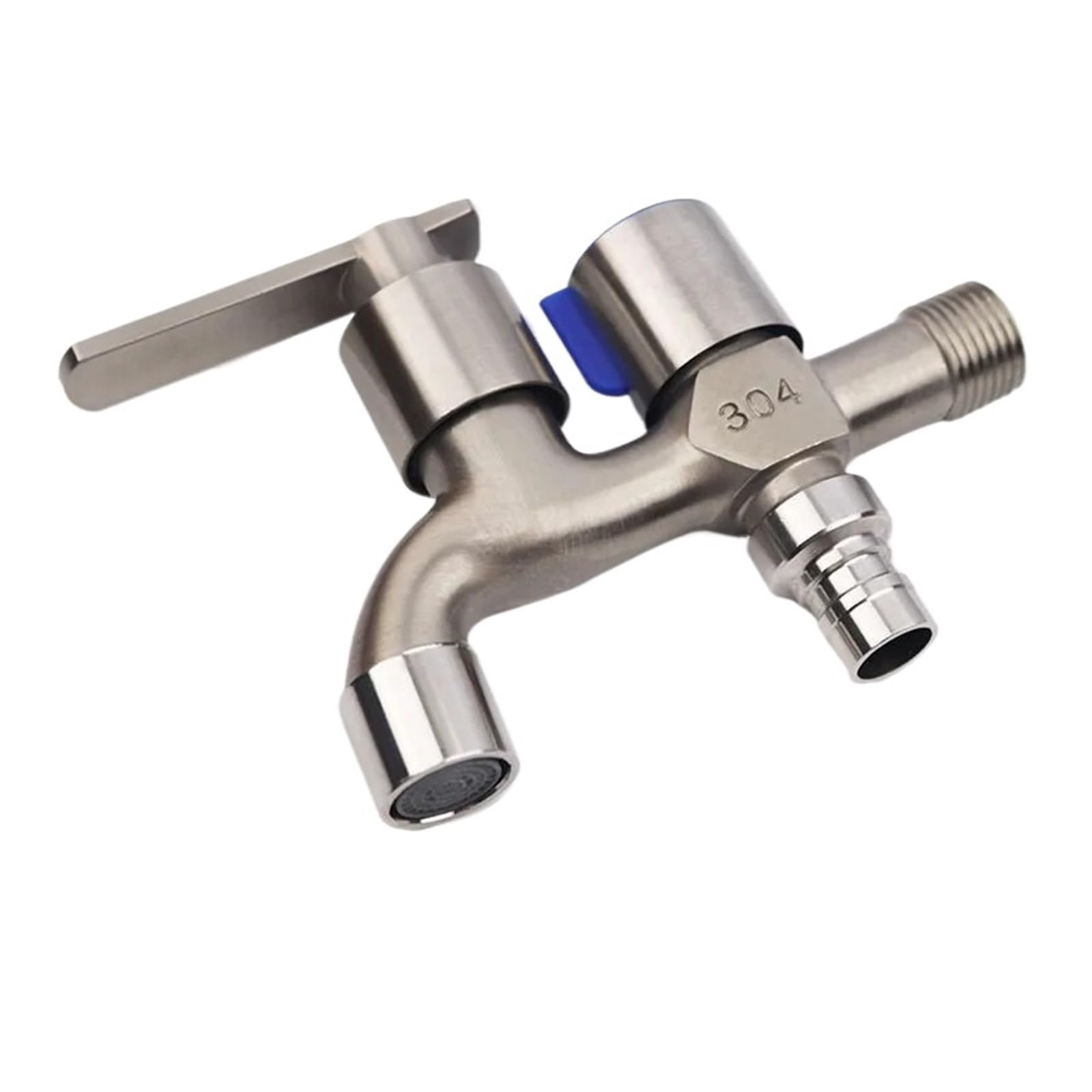 Complete Set of 304 Stainless Steel Faucet for Washing Machine - 1 Inlet and 2 Outlets, Dual Use, Suitable for Household Use.