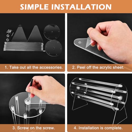 Saycker ﻿Claw Clip Organizer,360-Degree Rotating Hair Clip Holder,Clear Acrylic Display Stand for Hair Clips,Easy to Assemble,Keep Hair Claw Organize,Gift for Women/Girls — view 5