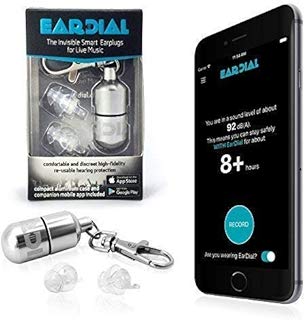EarDial - Tapones de Oído Invisibles y Smart para Música - Confortable y Discreta Protección Auditiva Reusable de Alta Fidelidad con App. Perfecto para Concierto, Club, Festival, Músico, DJ, etc.