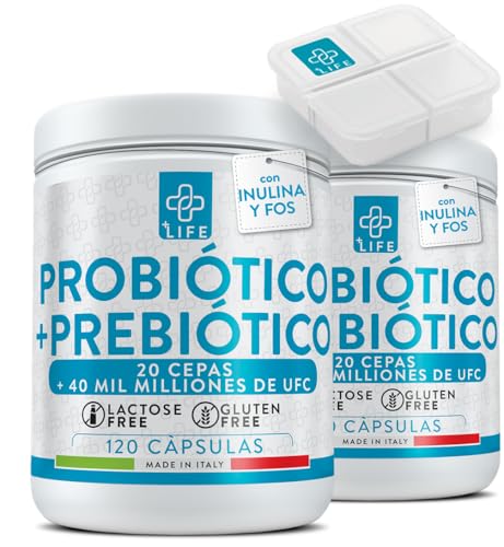 Probioticos Y Prebioticos Intestinales 240 Cápsulas PiùLife, 40...