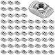 Bikasun 60 Stück Hammerkopfmutter, M8 Gewinde 4040 Profil Nutensteine Kohlenstoffstahl T-Slot Nutmuttern T Nut Muttern Hammermutter Nut für Aluminiumprofil Extrusionsschlitz, EU40-M8