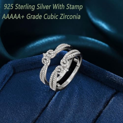 Wuziwen 925 Sterling Silver Ring Guards for Engagement Ring Classic Ring Enhancers Eternity Wedding Bands for Women3