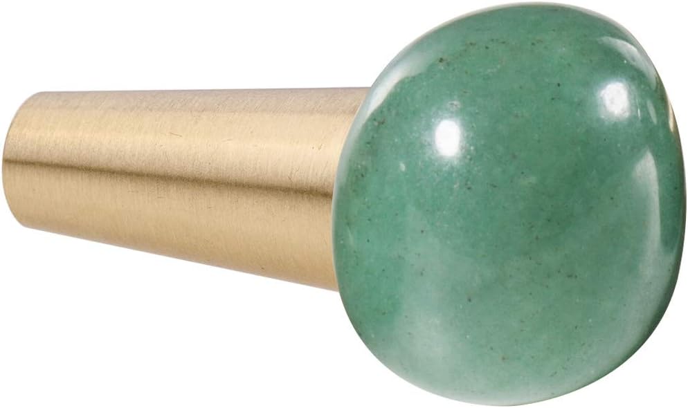 mookaitedecor Healing Stone Cabinet Knobs with Screws, Drawer Pulls Handle Knobs for Dresser Cupboard Wardrobe Decorative Wall Hanger, Green Aventurine, Pack of 4
