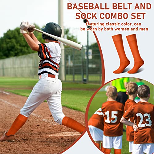Zhanmai Baseball Belt and Socks Combo Adjustable Softball Socks and Elastic Waist Belt for Youth Boys Girls, Adult4