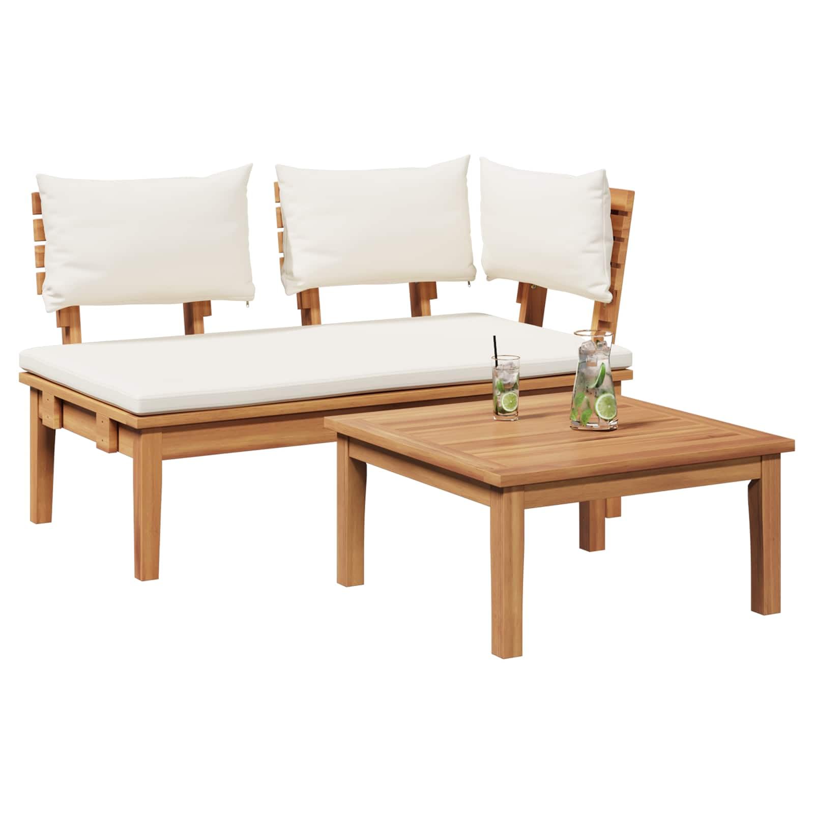 Ensemble table de jardin et banc pour repas d'été