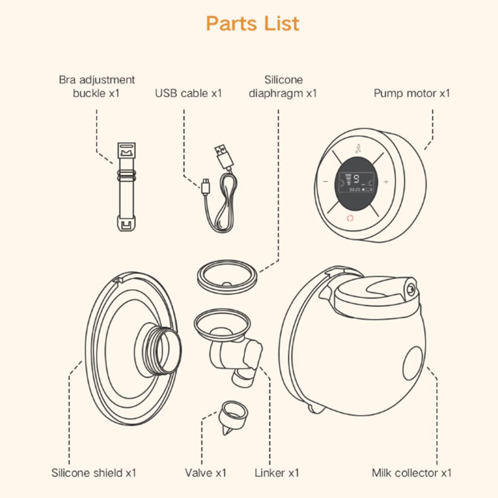 Tire-lait électrique portable, pompe à lait avec 9 niveaux d'aspiration, batterie rechargeable, système anti-refoulement et fonctionnement silencieux