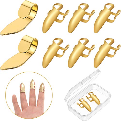 8 Pieces Guitar Thumb Finger Picks Stainless Steel Guitar Picks Thumb Picks Finger