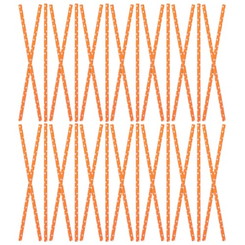 100 pitillos de papel naranja con lunares blancos miniatura 1