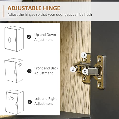 Homcom 67" Freestanding Buffet With Hutch, Kitchen Pantry Storage Cabinet With 3 Drawers, Cable Management, 4 Cubes, 2 Cabinets, Oak #TOP6