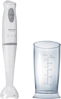 Sencor SHB 4110WH Mixeur plongeant avec accessoire amovible - 400W - 2 Vitesses - Récipient mélangeur avec graduations, volume 500 ml - Blanc