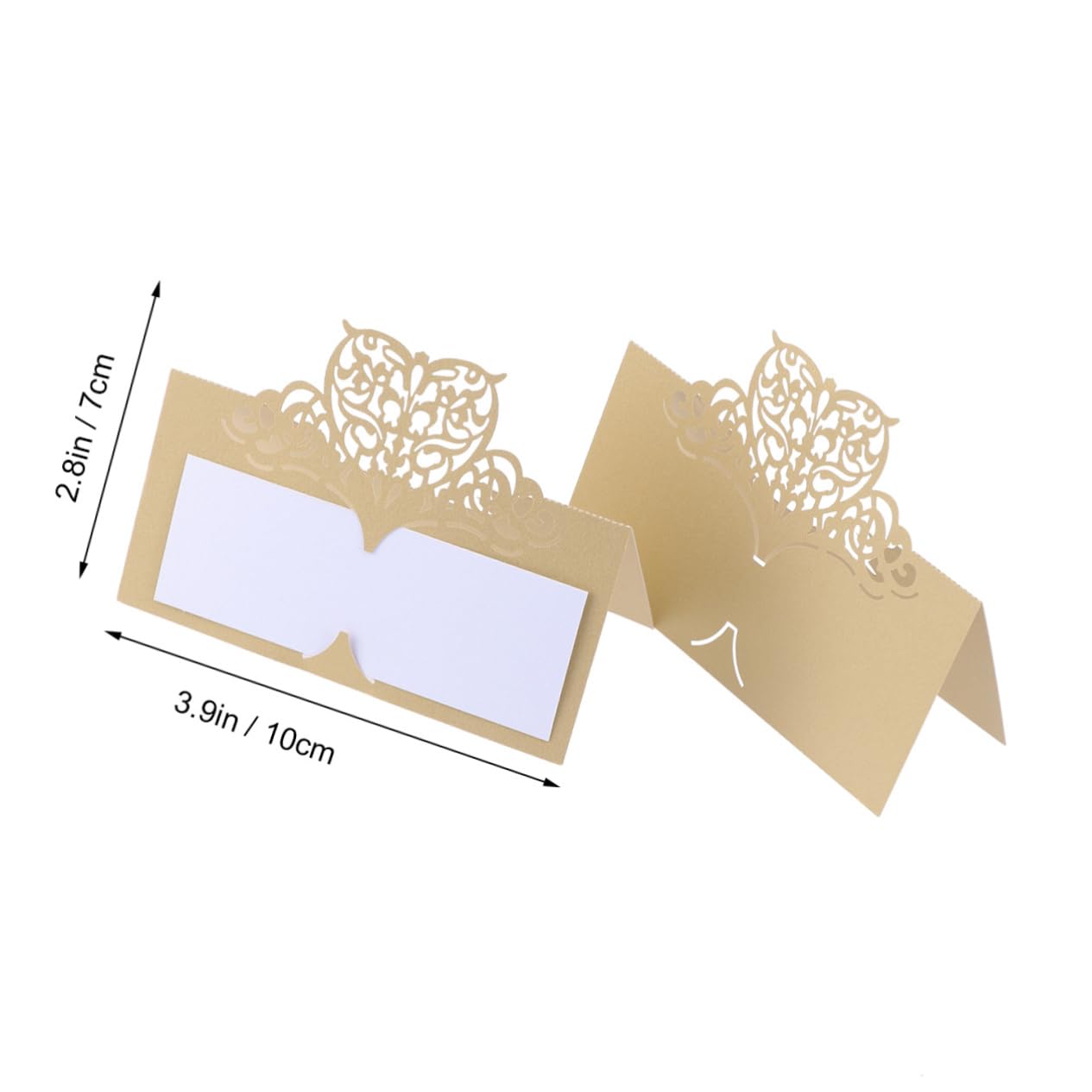 PRETYZOOM 150 Stk Tischkarte visitenkarten halterung hochzeitsdeko Tischdekoration Partyzubehör hochzeitseinladung Blumenkarte hohl geschnitten Namenskarte für den Hochzeitstisch Golden