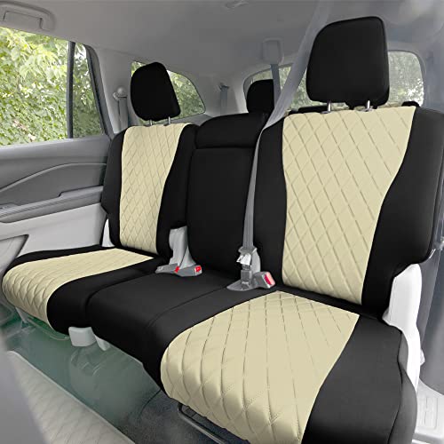 FH Group Custom Fit Car Seat Covers Specifically Made for 2016–2022 Honda Pilot, 3 Row Full Set Beige Ultraflex Neoprene, Waterproof Car Seat Cover, Honda Accessories by FH Group - Image 5