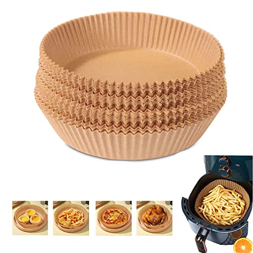 BANJILI - Lot de 100 feuilles de papier pour cheminée, doublure en papier jetable pour friteuse à air, papier imperméable à haute température (50 pièces-marron) Cover
