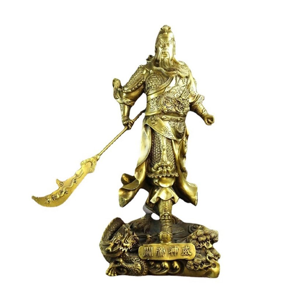 Figurka Buddy do wnętrz Guan Gong rzeźba mosiężna rzeźba rzemiosło biuro blat Feng Shui rzeźba dekoracja domu medytacyjna statua buddy rzeźba