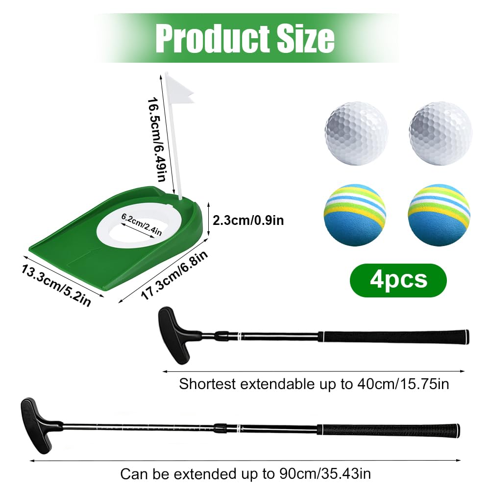 Putter de golf ajustable ambidiestro para zurdos y diestros, mini golf para hogar, exterior e interior