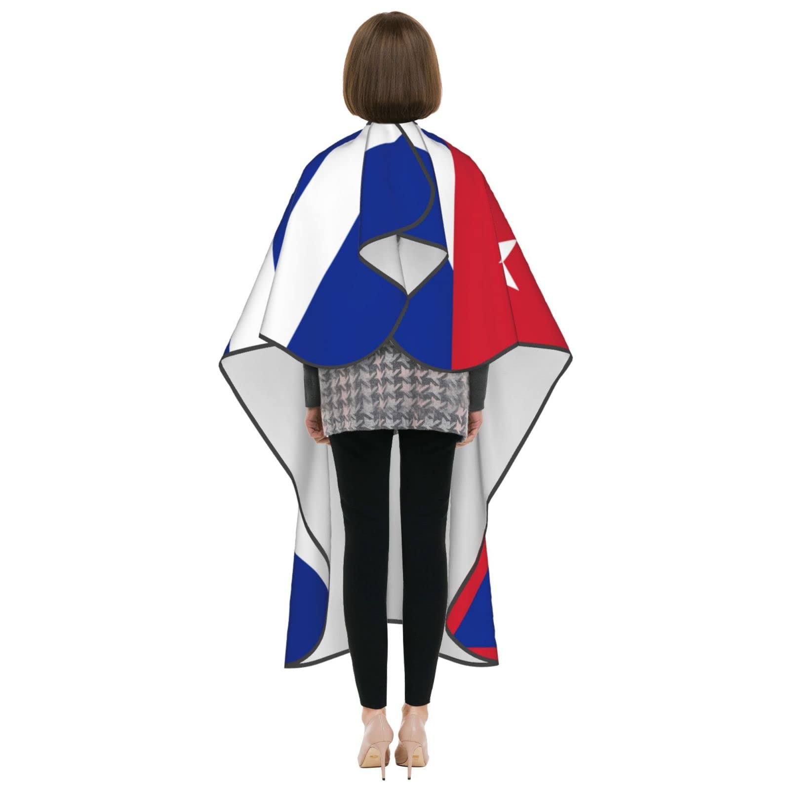 Unisex Barber Salon Cape Cuban Flag Hair Cutting Cape with Adjustable Neck Hairdresser Cape for Hair Treatment