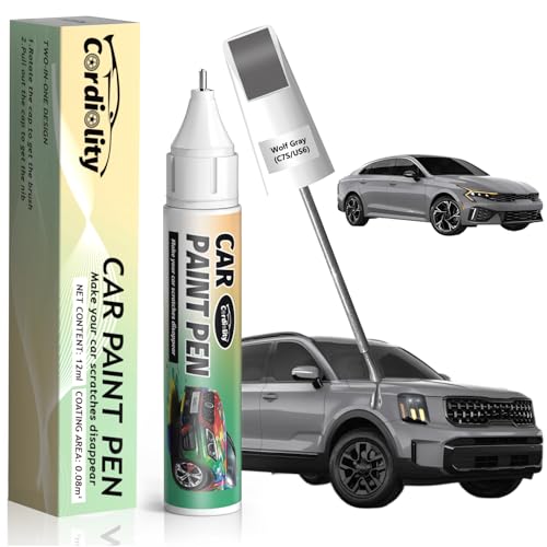 Image of C7S /US6 Wolf Gray Touch Up Paint for Kia, Color Accurate Car Paint Scratch Repair Pen, Quick & Easy Fix Automotive Chips and Nicks