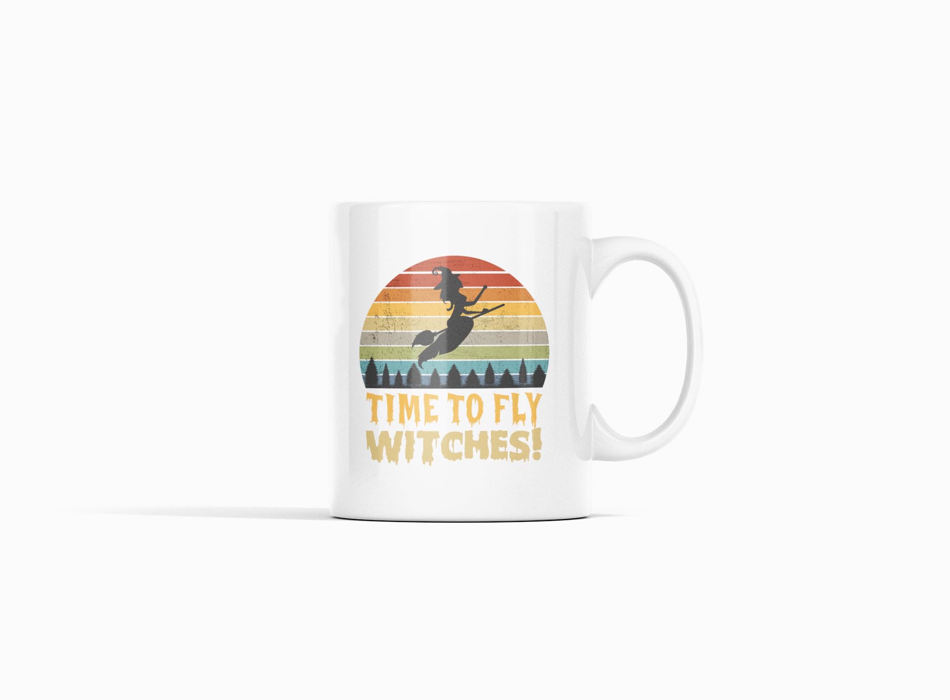 UNiOWN STORE Time to Fly Witches Printed Ceramic Coffee Mug 250 Ml