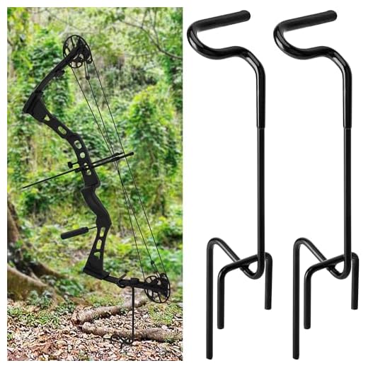 2 Pcs Hunting Blind Bow Holder, Portable Bow Stand with Rubber Coating