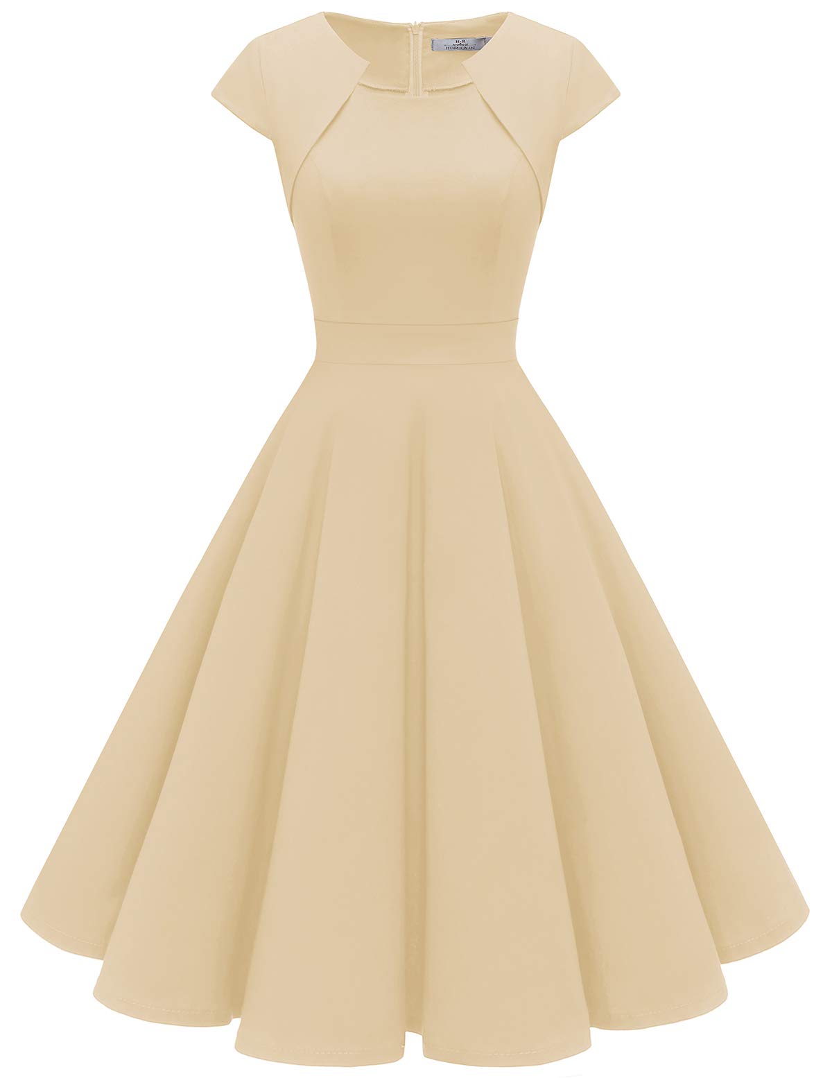 Homrain Women's 1950s Retro Vintage A-Line Cap Sleeve Cocktail Swing Party Dress