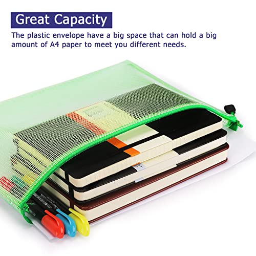 Tamaki 8 Pack Mesh Zipper Pouch Document Bag Waterproof Zip File Folders For School Office Supplies Travel Storage Bags #TOP4