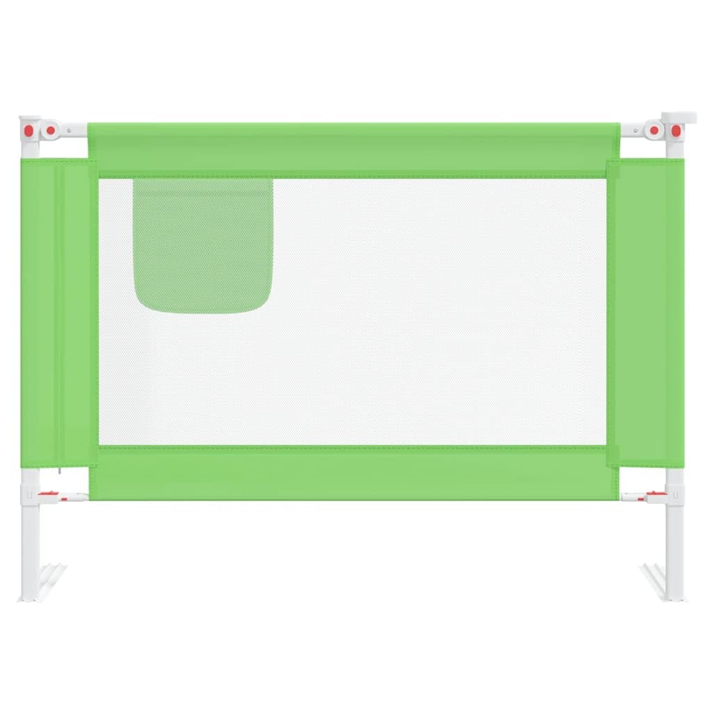 Kleinkind-Bettschutzgitter Grün 90x25 cm Stoff, höhenverstellbar Klappbar Rausfallschutz mit atmungsaktivem Bettschutzgitter für Kinderbett, Elternbett, Reisebett und Boxspringbett