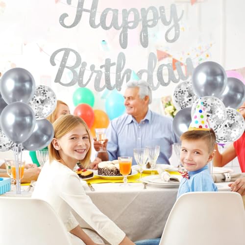 Image of TONIFUL 4 Set Silver Balloon Stand Balloon Centerpiece for Table Decoration