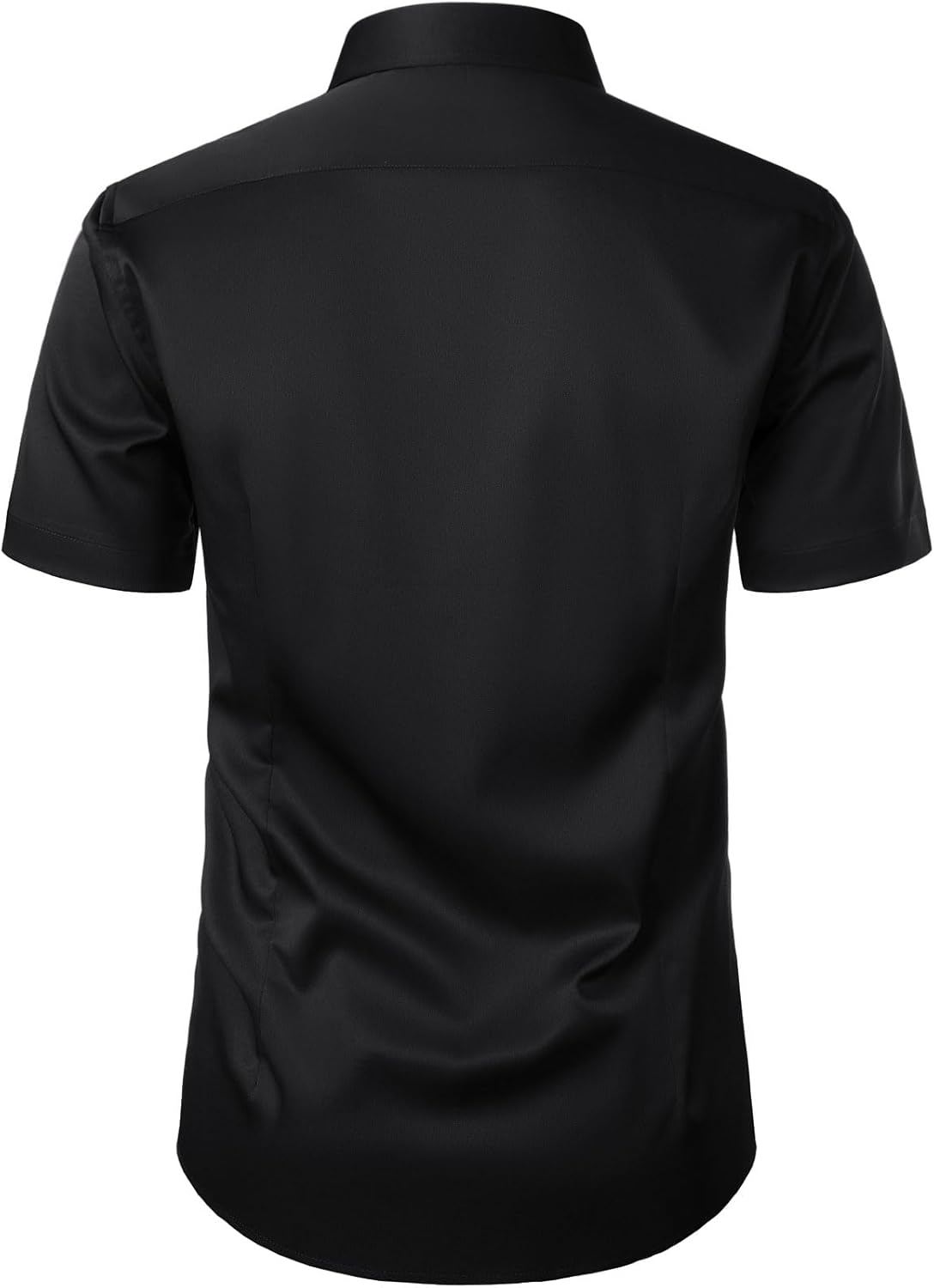 JEMITOP Men's Stretch Wrinkle Free Dress Shirts Formal Wedding Prom Short Sleeve Slim Fit Button Down Shirt - Image 3