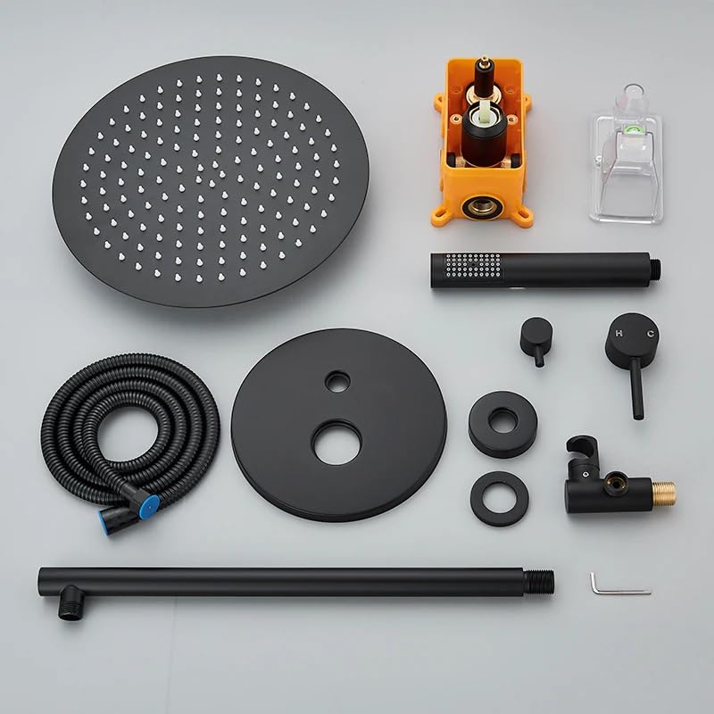 Ensemble de douche noir anti-calcaire avec robinets de douche durables