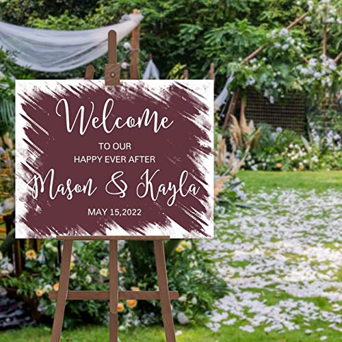 Panneau de bienvenue de mariage simple personnalisé 45x61 cm