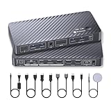 AV Access KVM Switch Docking Station for MacBook, USB-C KVM Switch 2 Monitors 2 Computers, 4K Dual HDMI Displays, 1 Laptop + 1 Desktop Switching, Ethernet, 100W Power Delivery, EDID Emulation