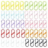 50 Stück S Karabinerhaken Klein, 31mm Metall Klein Karabiner Doppelkarabiner mit Schachtel, 10 Farben Schlüsselanhänger Mini Karabiner 2 Öffnungen Outdoor Camping Zuhause Wandern