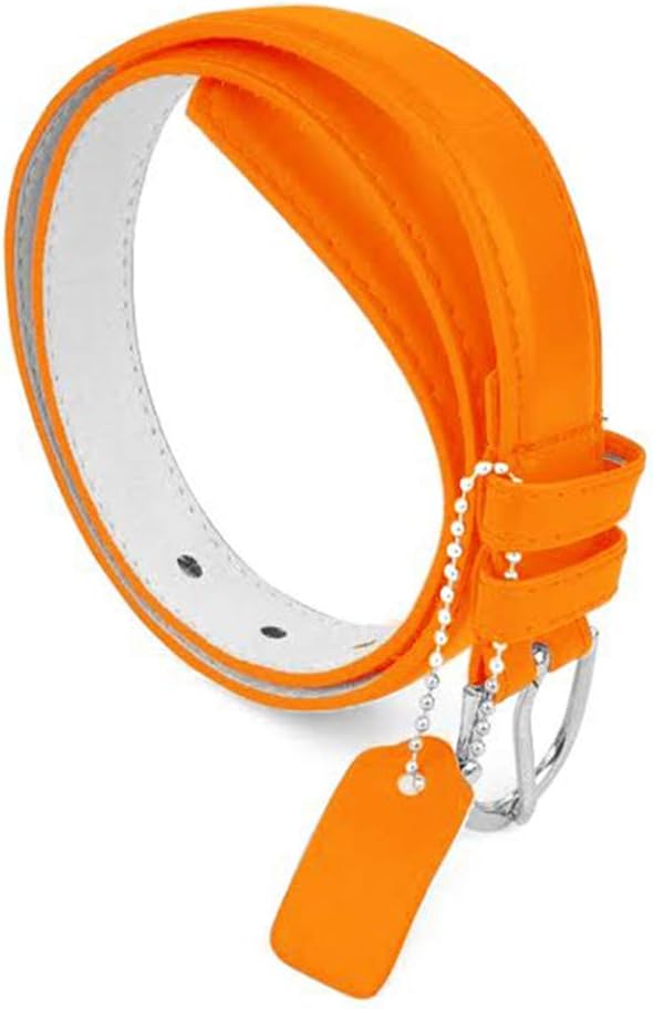 Belts For Girls, Kids Belt, Girls Belt, Skinny Belt, PU Leather Belts, Silver Polish Buckle