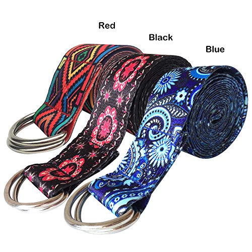 Alça de alongamento para ioga, Andoer Alça de alongamento de ioga de 6 pés com estampa de algodão al