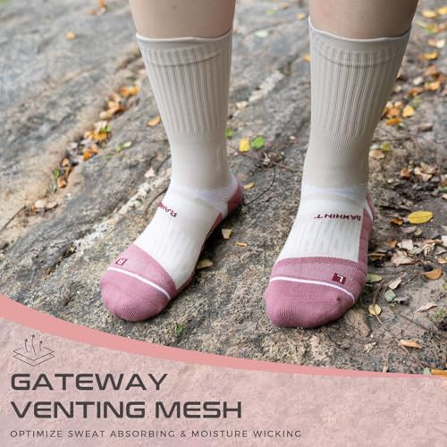 Coolmax Compression Running Socks for Women 3 Pairs, Anti-Blister Moisture Wicking Boot Crew Cushion Athletic Workout Socks3