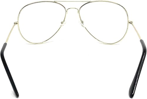 Miniatura 2 de WebDeals  Gafas de aviador con lentes transparentes tipo espejo y marco metálico estilo retro