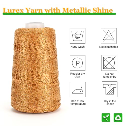 Image of Metallic Crochet Thread, 80g Lurex Yarn for Charms(Orange)