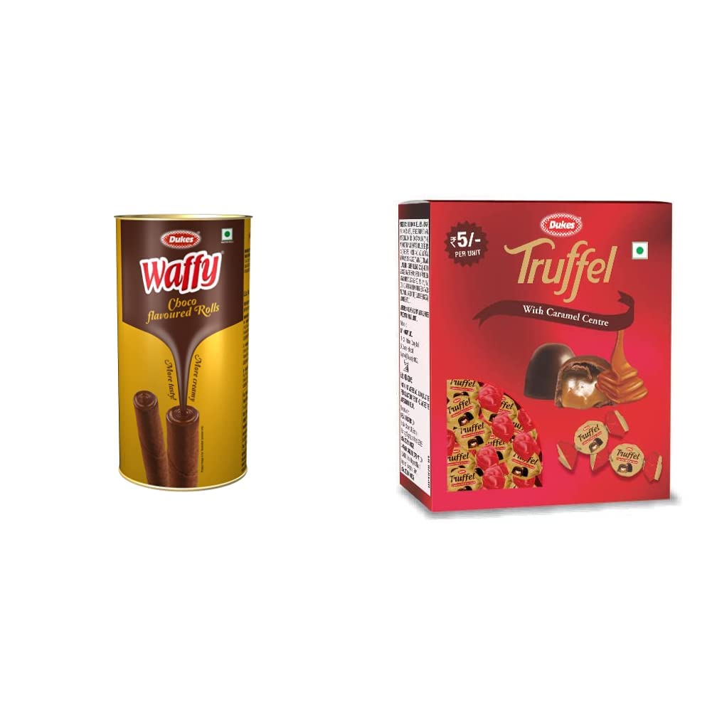 Dukes Waffy Rolls Chocolate and Caramel Truffles Combo