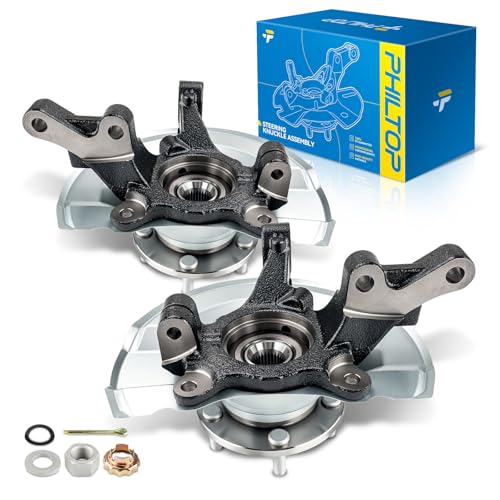 Image of PHILTOP 2 x Front steering knuckle and hub assembly Compatible with 2007-2017 Jeep Patriot, 2007-2017 Jeep Compass, 2007-2012 Dodge Caliber,Passenger and Driver Side