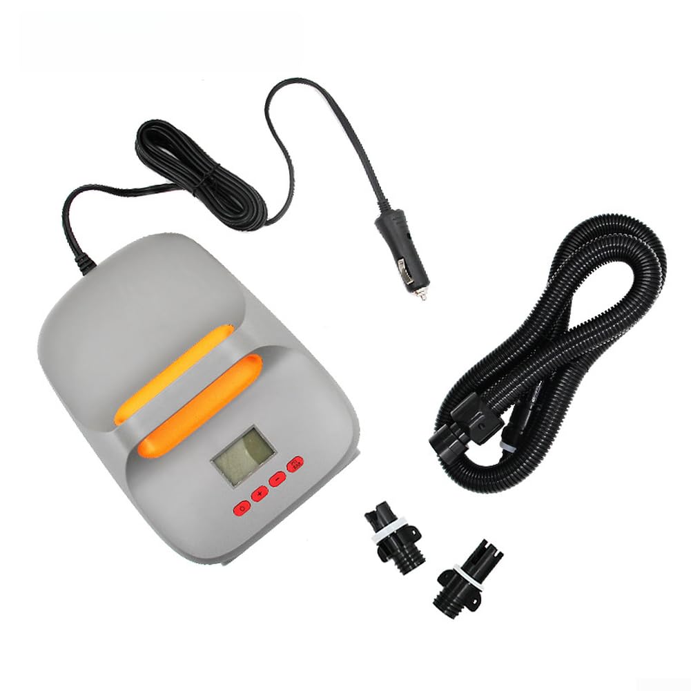 Honseadek Pompe à air électrique pour planche à pagaie, gonflable haute pression 12 V | Pompe jusqu'à 20 psi, booster portable rapide pour kayak, planche de surf, radeau et bateau avec 3 buses