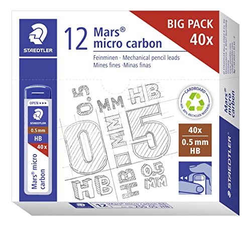 Mines fines HB 0,5 mm STAEDTLER anti casse pour porte-mines coffret de 480 pièces