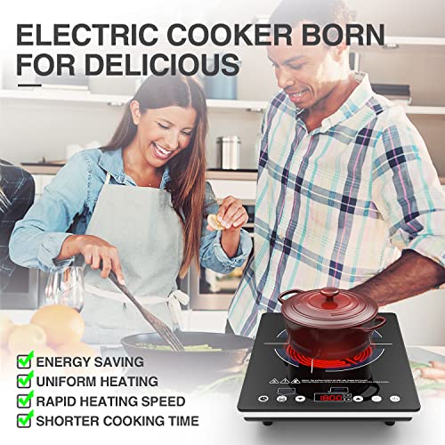 Vbgk Electric Ceramic Cooktop, Electric Stove Top With Touch Control, 9 Power Levels, Kids Lock & Timer, Hot Surface Indicator, Overheat Protection,110V Induction Cooktop #TOP1